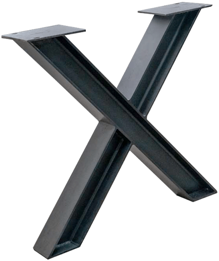 Tischfuß X-Form offenes Profil